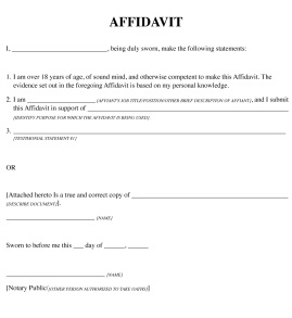 affidavit form